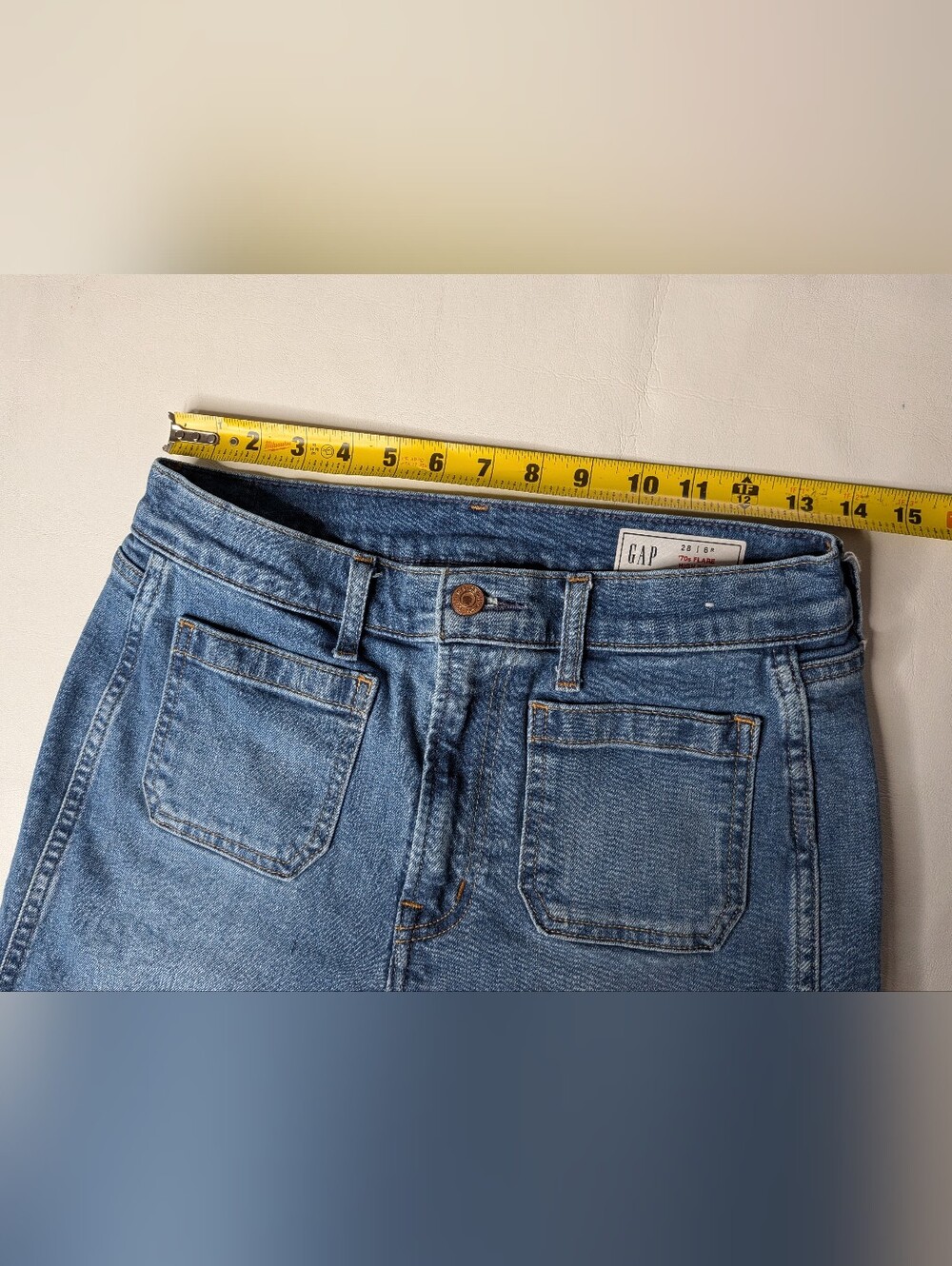 Gap 70's Flare High Rise Jeans Size 28 6r - Picture 6 of 10